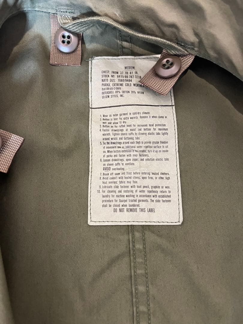 モッズコートアメリカ軍 m65 フィッシュテールパーカ フードライナーフルセット