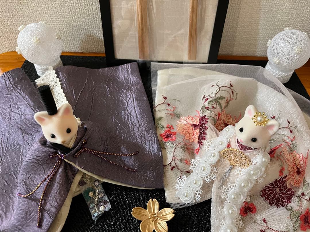 シルバニアファミリーお雛様　シルクネコお父さん　お母さん