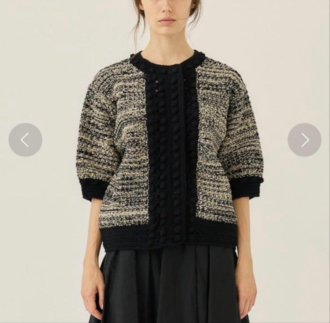 クラネ　DOT LINE HALF SLEEVE KNIT CARDIGAN