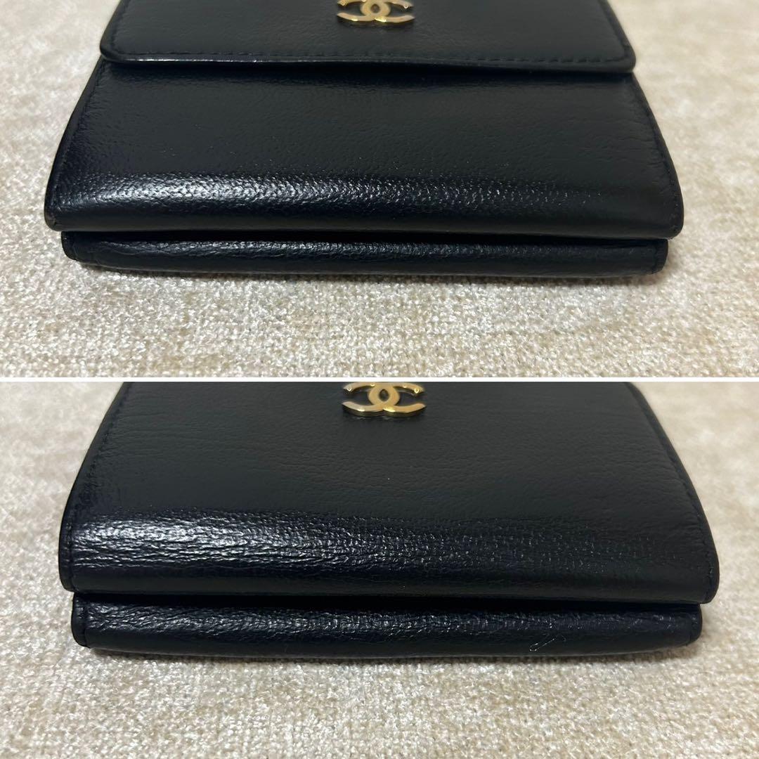 美品　CHANEL 黒　折り財布　ミニ財布　希少　ヴィンテージ　財布