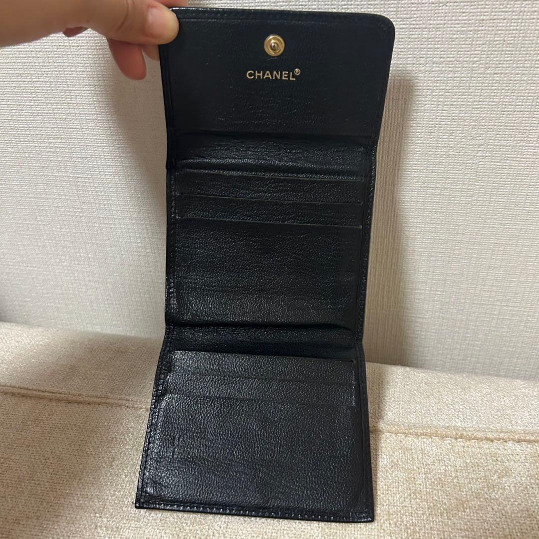 美品　CHANEL 黒　折り財布　ミニ財布　希少　ヴィンテージ　財布
