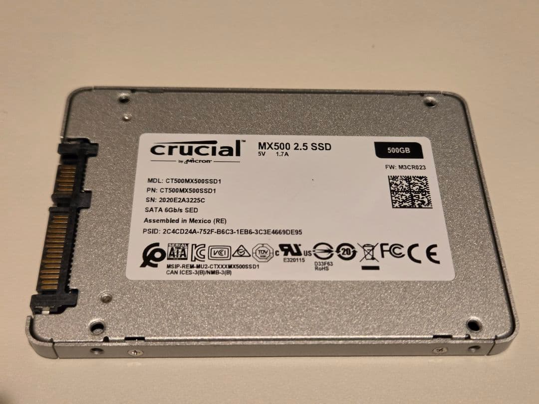 Crucial MX500 500GB②◆2.5インチ SSD