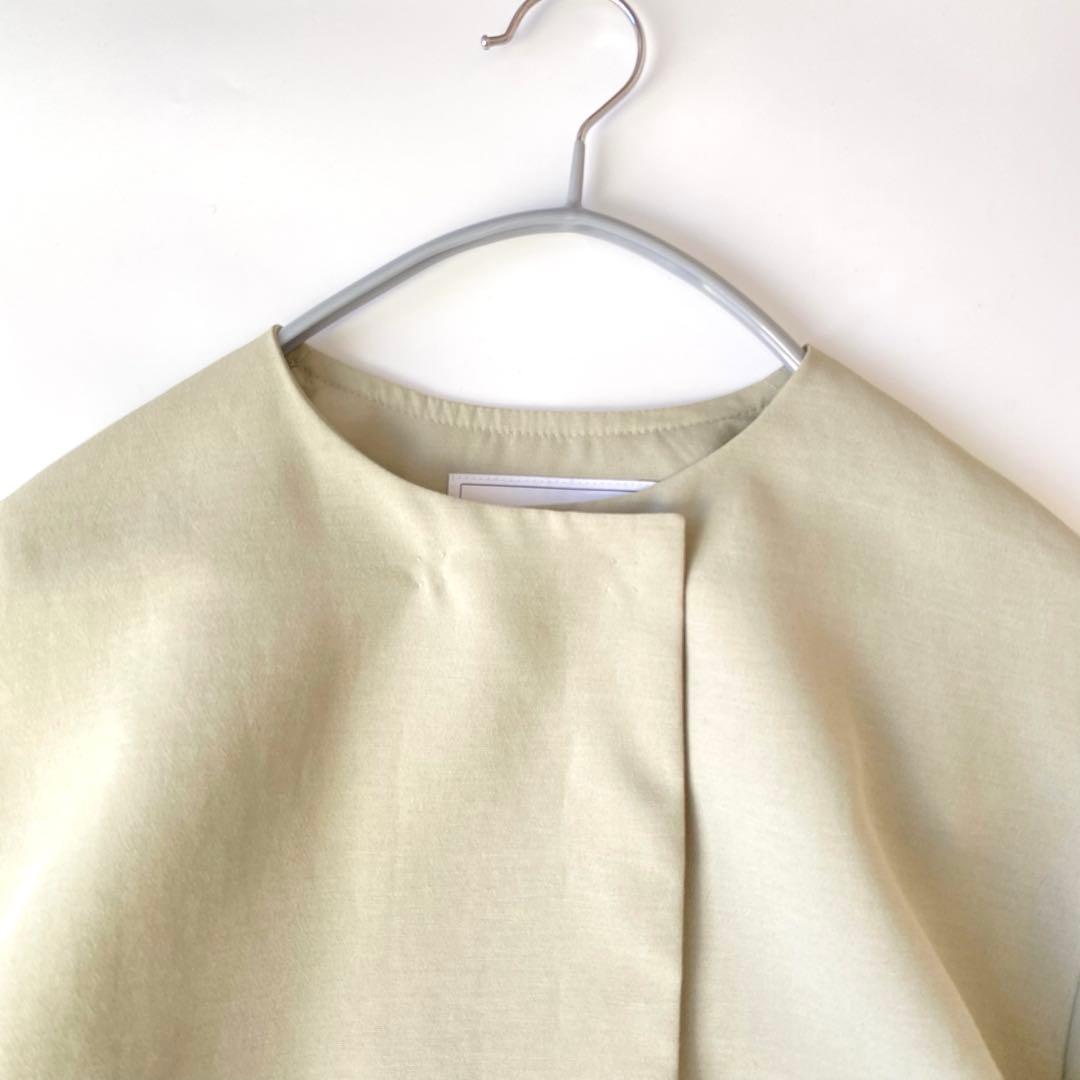 美品✨SLOBE IENA 定価2.3万円 ノーカラー コート　グリーン