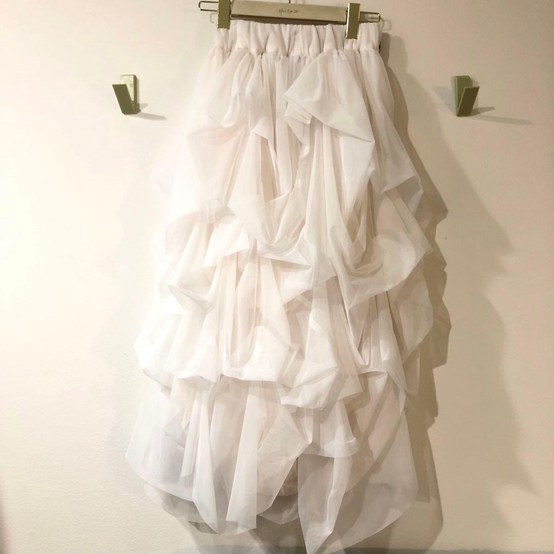 【正規品】【値下げ可】thetoe Iris tulle skirt white