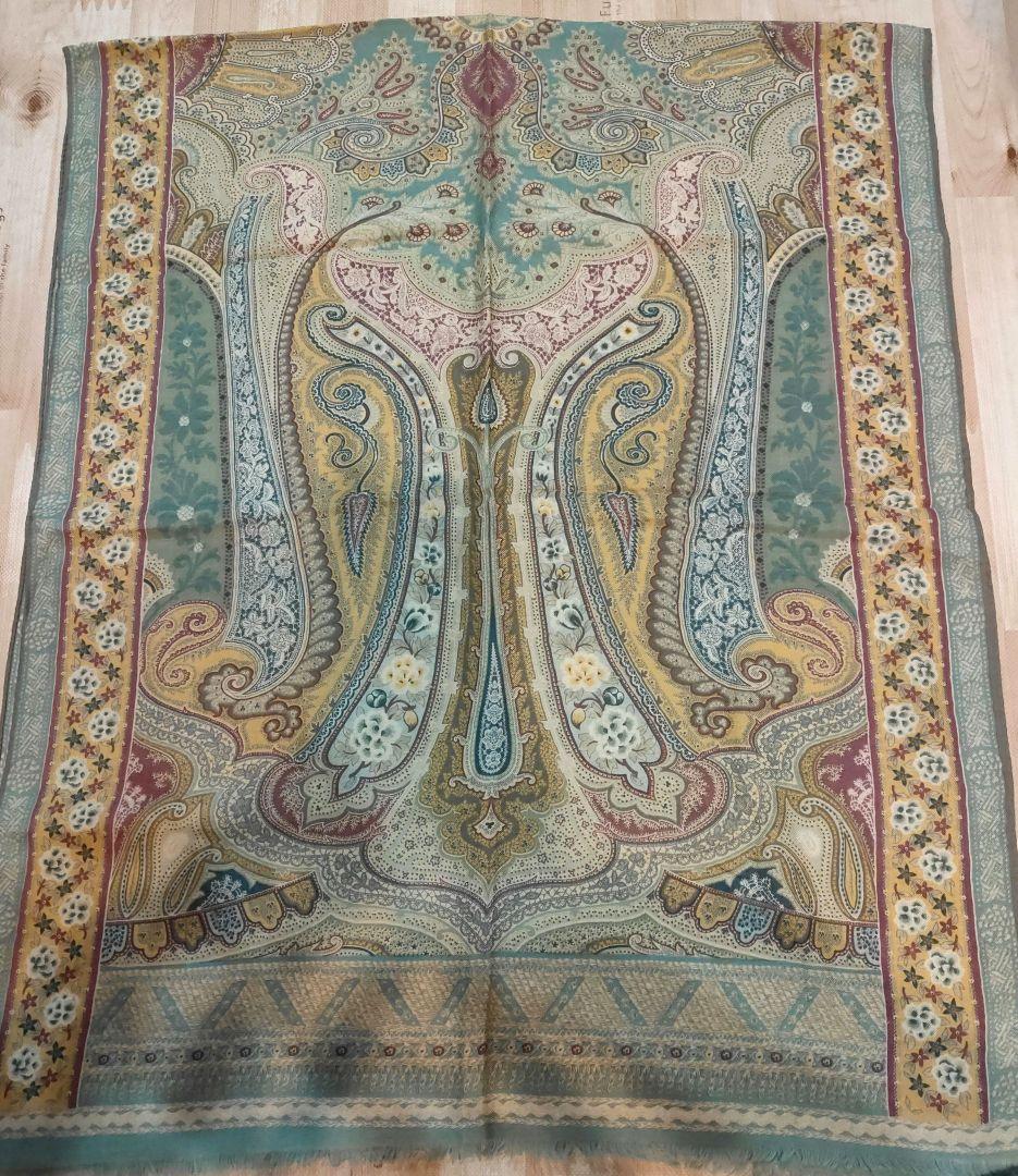 ETRO ペイズリー柄シルク＆ウール 大判ストール（週末値下げ中）