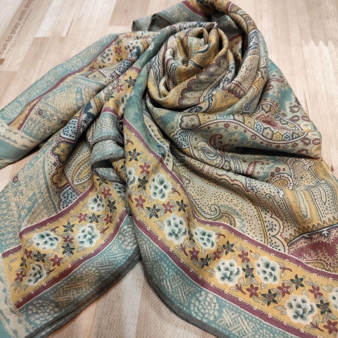 ETRO ペイズリー柄シルク＆ウール 大判ストール（週末値下げ中）