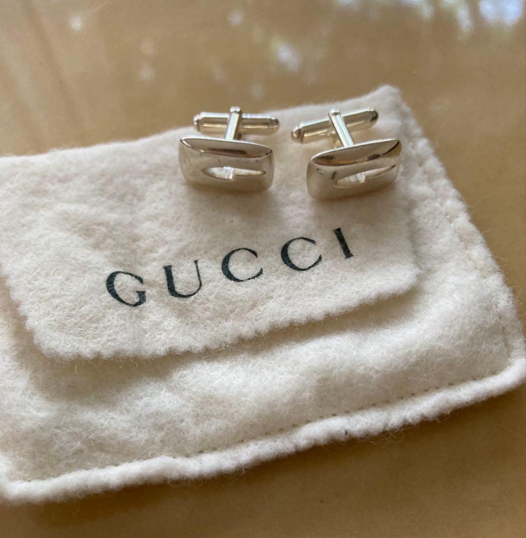 限定特価❗️GUCCI／Gマークシルバーカフスリンク！シルバー925・正規品・美品