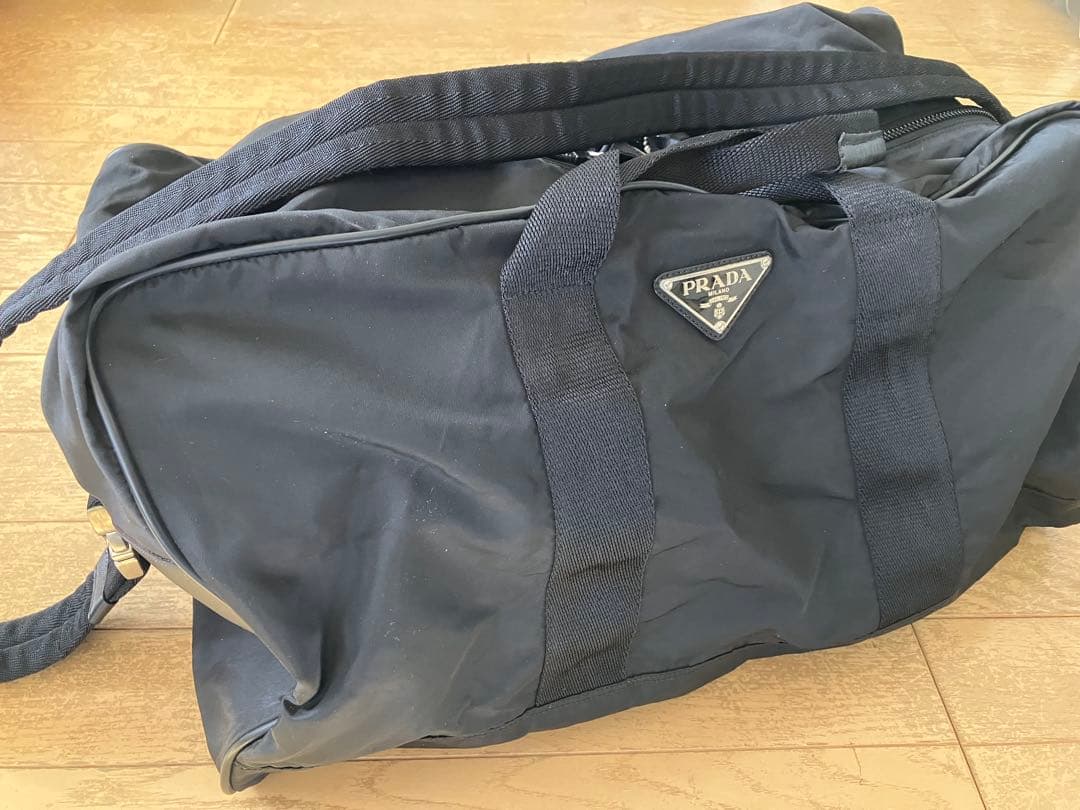 難あり　美品　PRADA ブラック ボストンバッグ　V70