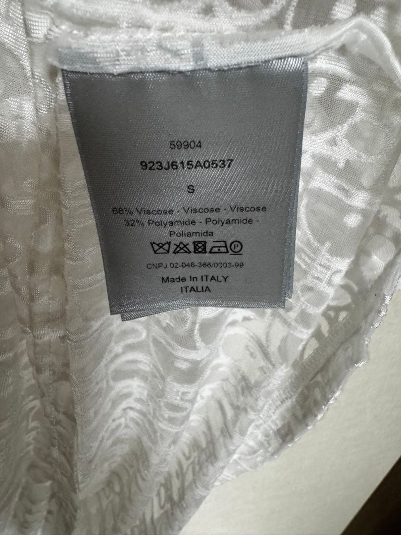 M*ん様 Dior オブリーク　ホワイト レース Tシャツ