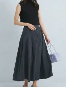 タック フレア スカート -マシンウォッシャブル・撥水-