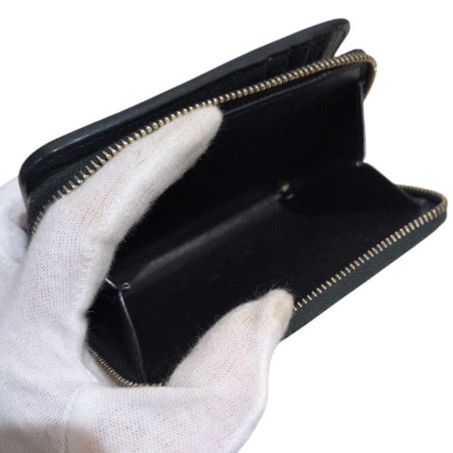希少❀SAINT LAURENT 二つ折り財布　ダークグリーン　レザー　ゴールド