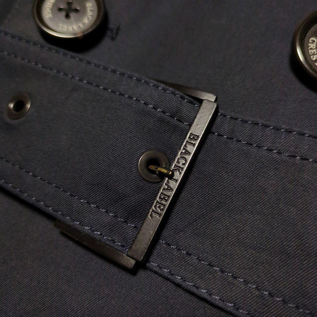 ブラックレーベルクレストブリッジ　ロングトレンチコート　L　黒　ライナー付