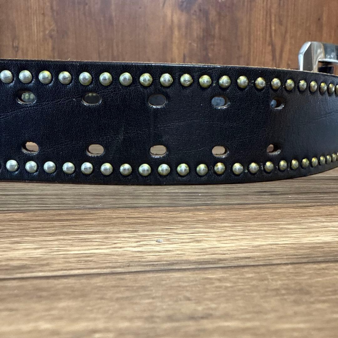 ヤングマン様　TMT スタッズ黒レザーベルト 34size