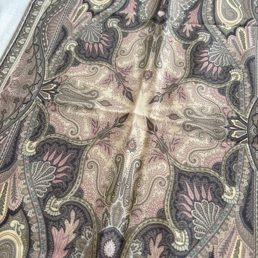 イタリア製　エトロ　ウール&シルク　ストール　ETRO ペイズリー　SILK 毛