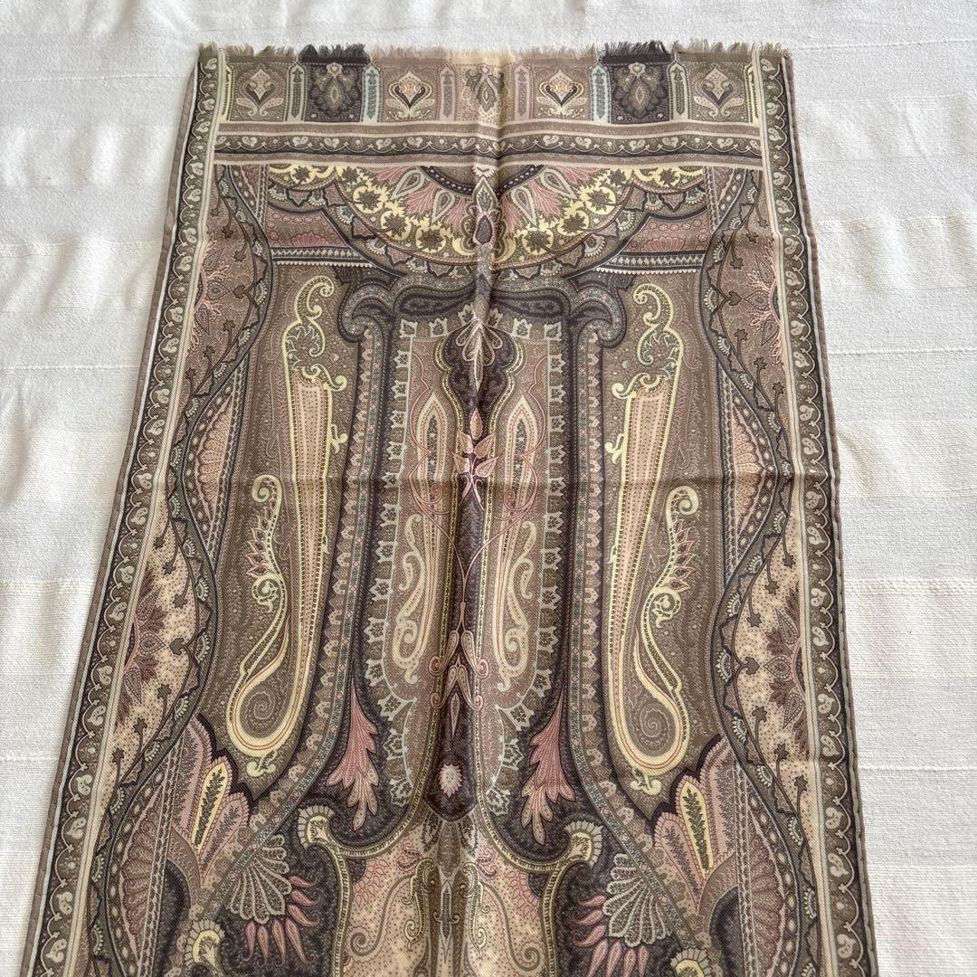 イタリア製　エトロ　ウール&シルク　ストール　ETRO ペイズリー　SILK 毛
