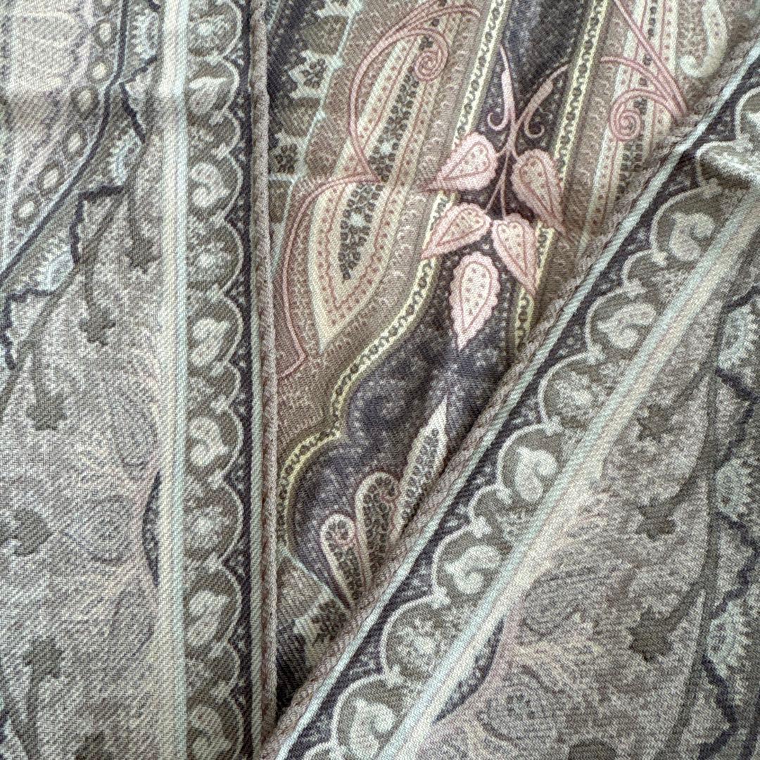 イタリア製　エトロ　ウール&シルク　ストール　ETRO ペイズリー　SILK 毛