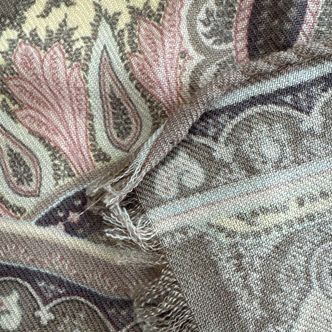 イタリア製　エトロ　ウール&シルク　ストール　ETRO ペイズリー　SILK 毛