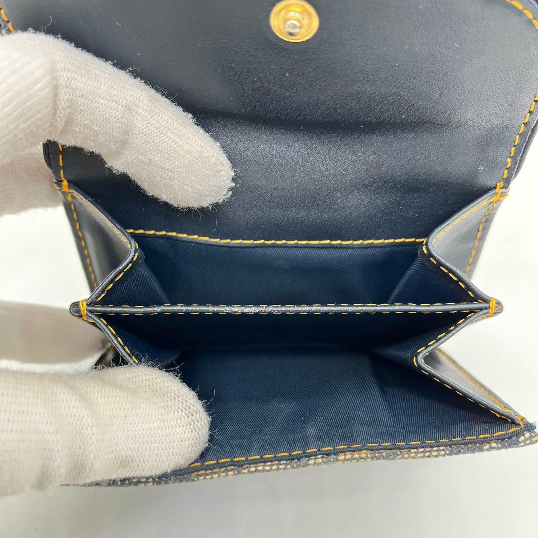 クリスチャンディオール 二つ折り財布 トロッター柄 ロゴ金具 サドル キャンバス