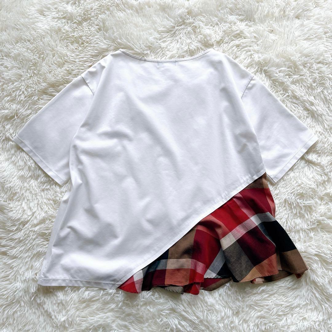 BLUE LABEL CRESTBRIDGE アシメ チェックフリル Tシャツ