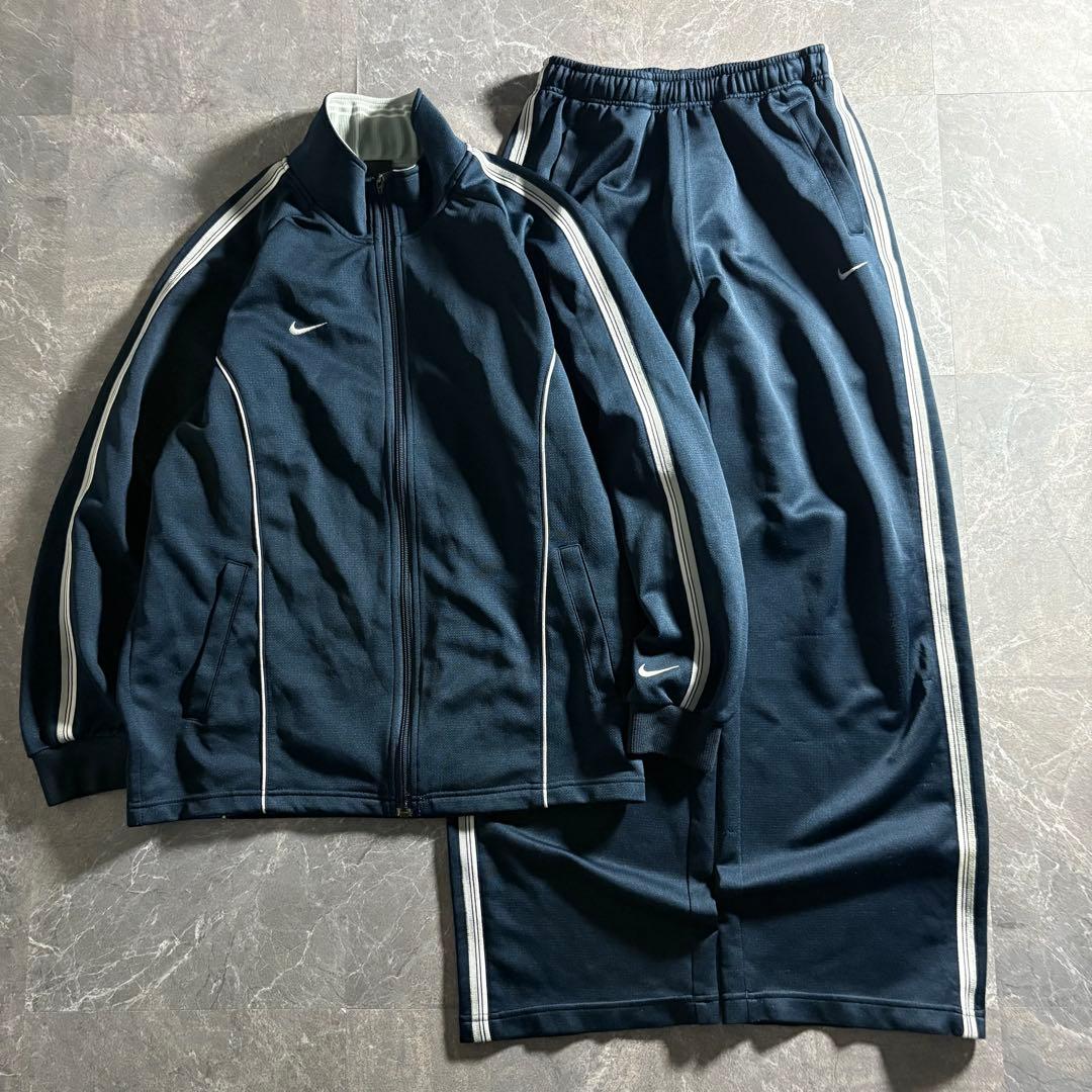 パンツ 00s NIKE wide jersey track pants navy