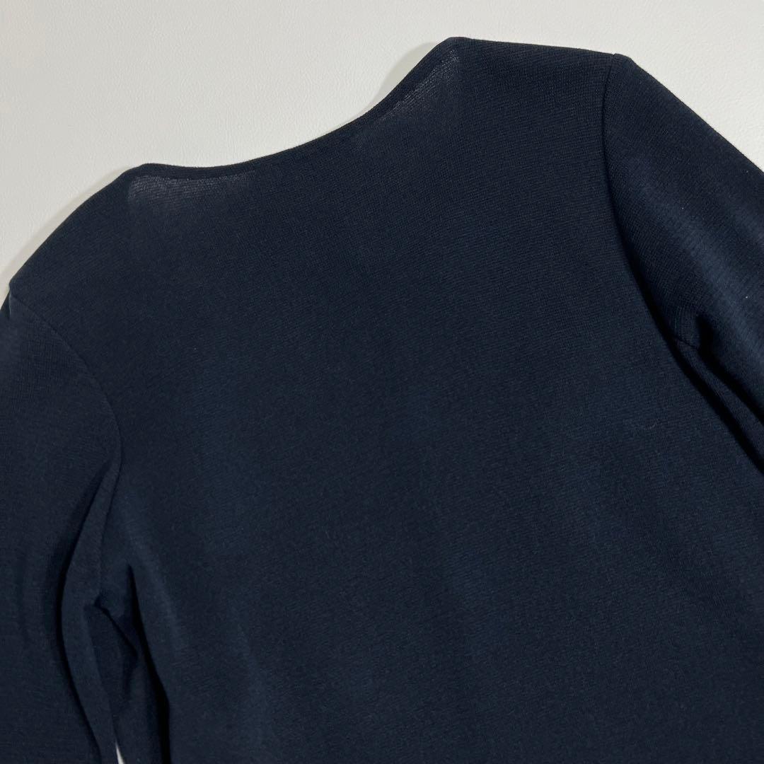 美品　Rene ルネ　ニットカーディガン　ロングカーディガン　ロゴプレート　34