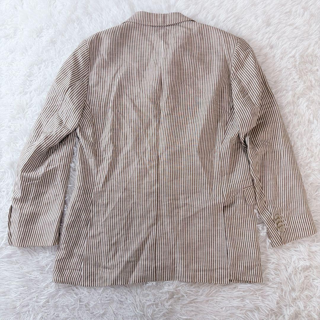 美品 Zegna スイス製 シルク リネン混 テーラードジャケット