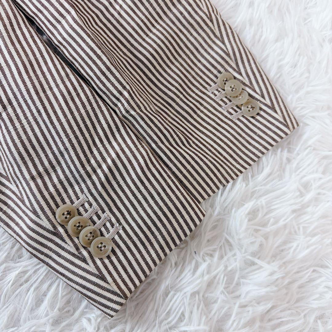 美品 Zegna スイス製 シルク リネン混 テーラードジャケット