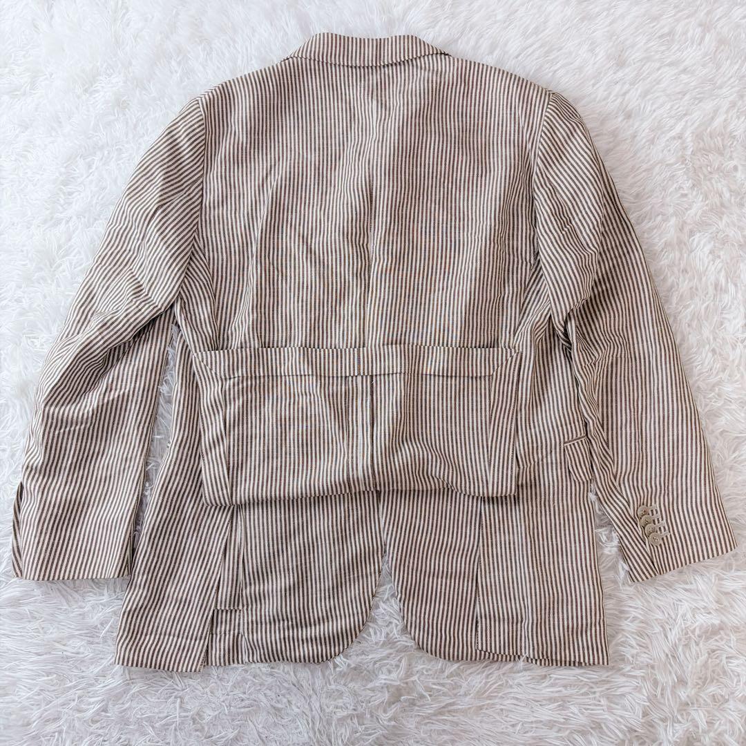 美品 Zegna スイス製 シルク リネン混 テーラードジャケット