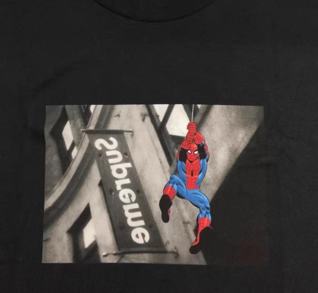 Supreme Spider-man tee　スパイダーマン　黒　M