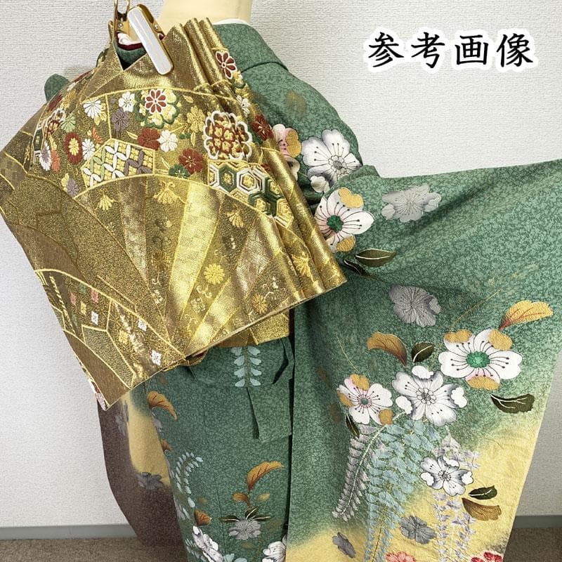 512z6☆振袖 高身長な方にも 辻が花絞り染 金彩 古典柄☆美品 成人式結婚式