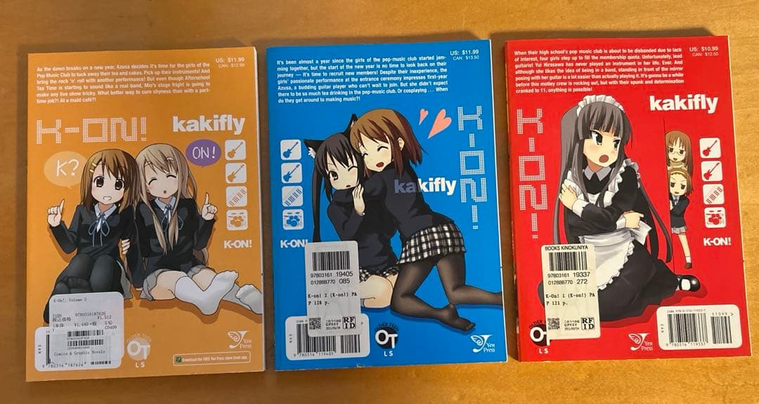 新品　kakifly K-ON!, Vol. 1 &2&3 英語版 けいおん