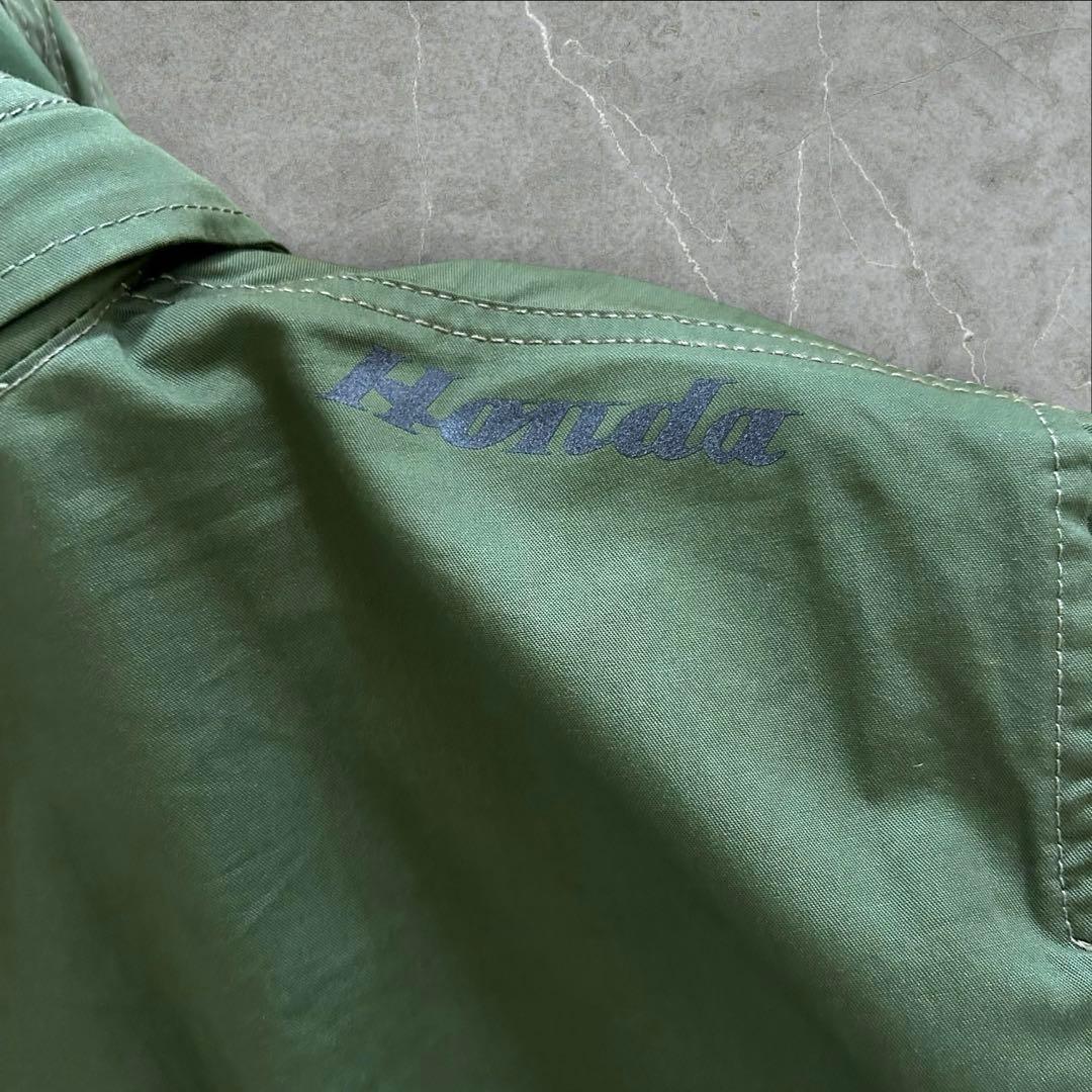 【美品】HONDA 刺繍ロゴ 肩肘パット入り モッズコート L グリーン