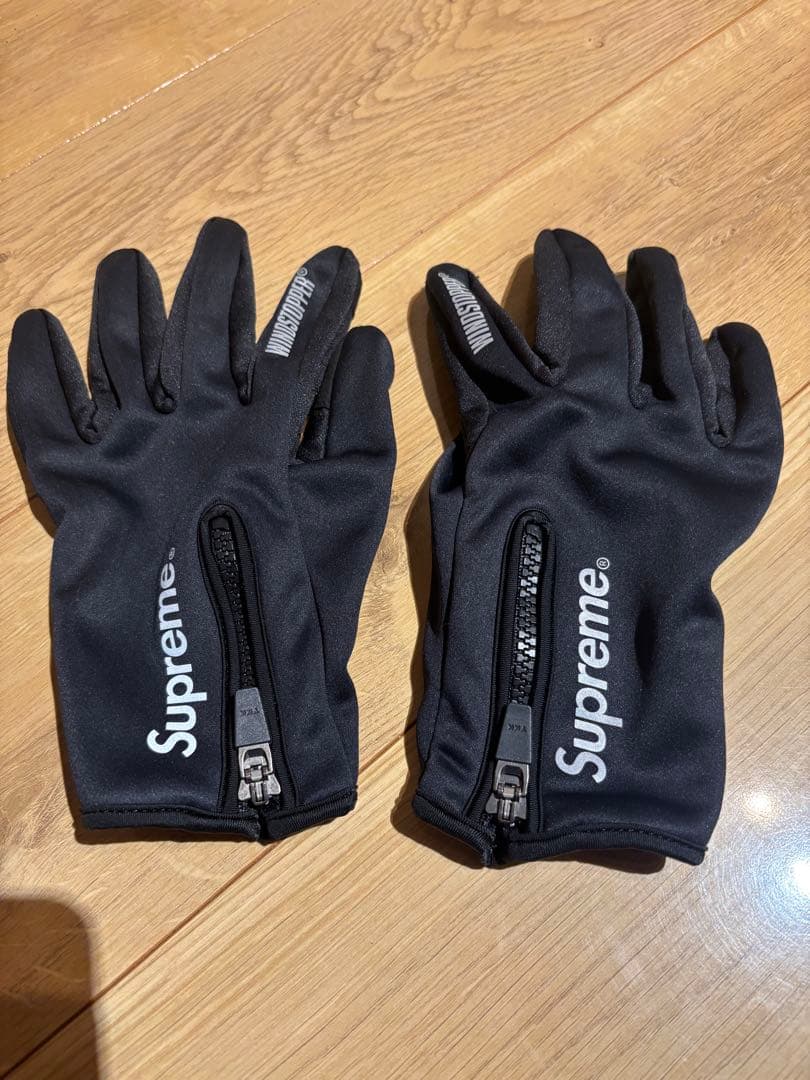 小物 supreme windstopper zip gloves black XL