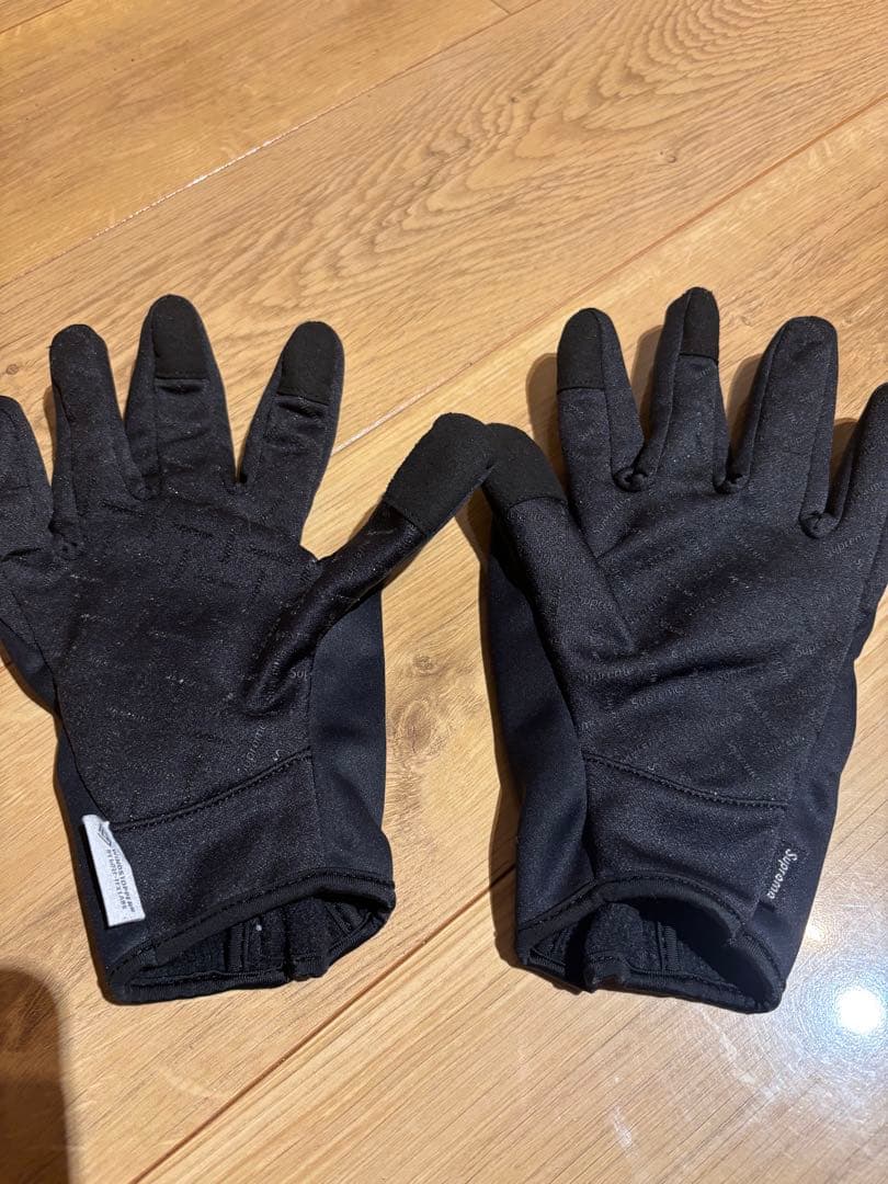 小物 supreme windstopper zip gloves black XL