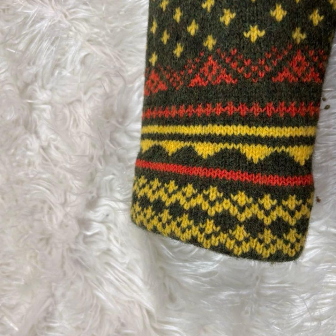 美品✨カワタニシャツ　M ウール　グリーン　ニット　テーラードジャケット