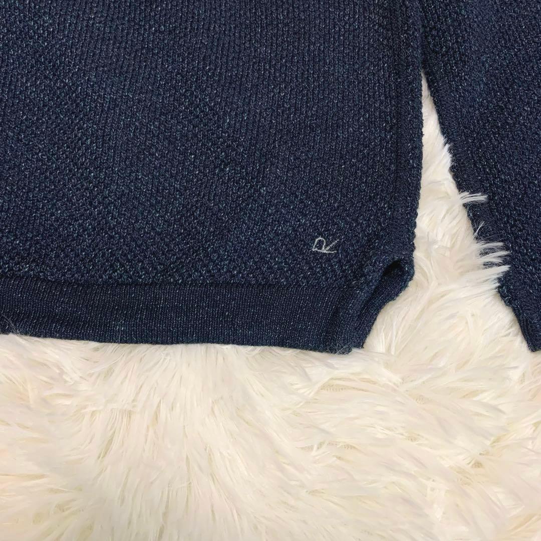 専用♡美品 45R ギマニット 擬麻 コットン ニット 濃紺 R刺繍 日本製