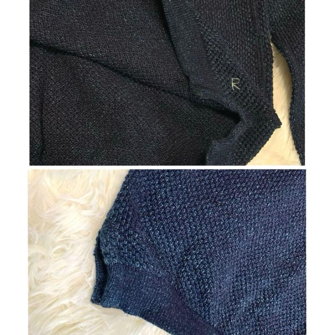 専用♡美品 45R ギマニット 擬麻 コットン ニット 濃紺 R刺繍 日本製