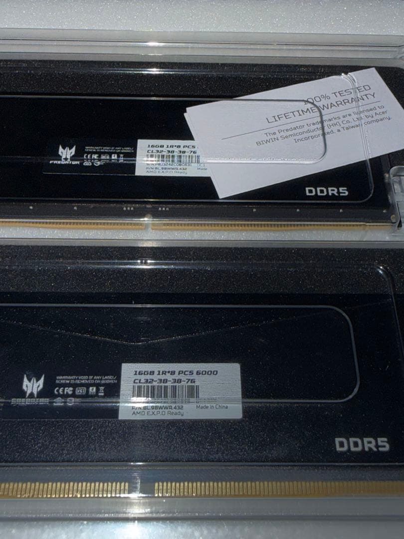 メモリー Acer Predator Pallas II DDR5 32GB 6000M