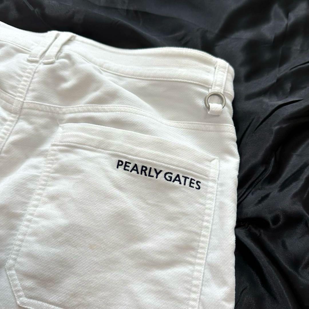美品✨パーリーゲイツ コットン混 ストレッチ ゴルフパンツ ズボン 白 ホワイト