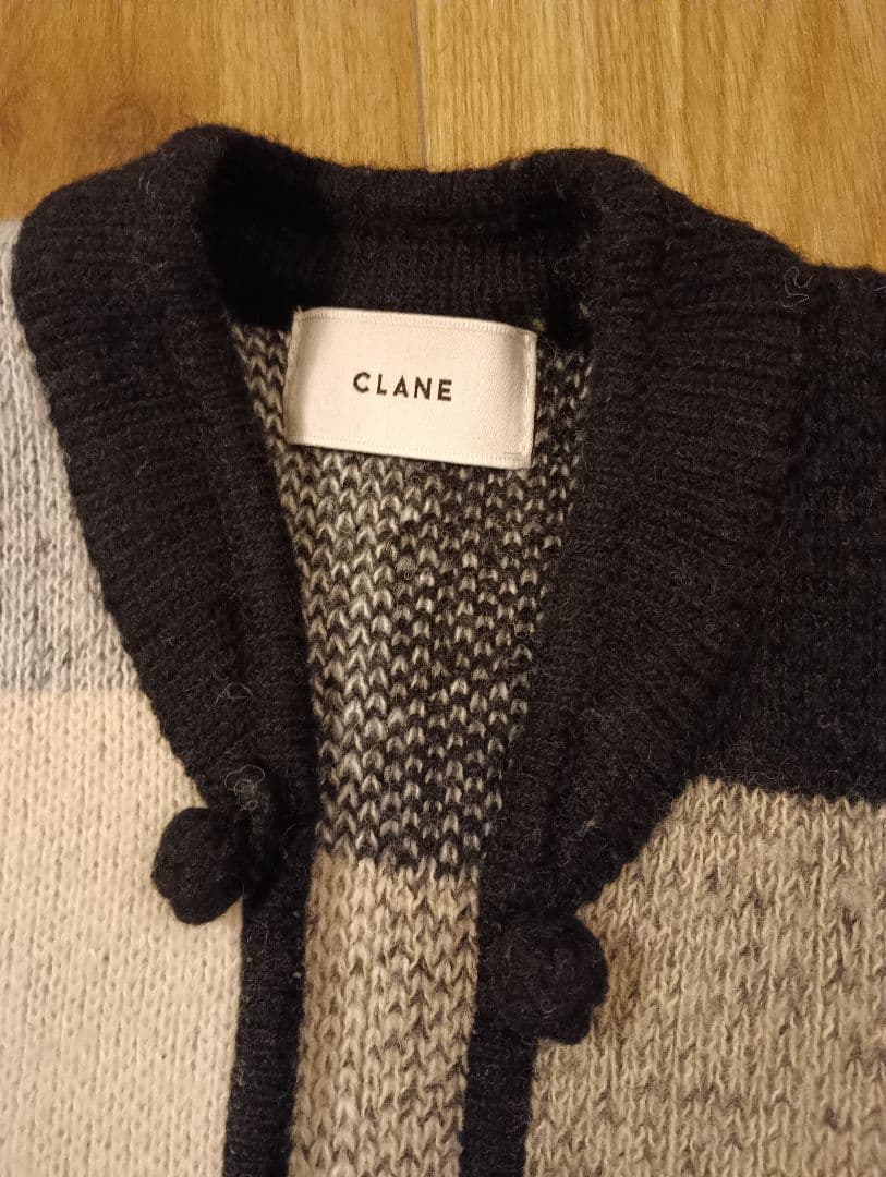 CLANE チェック柄ニットケープ
