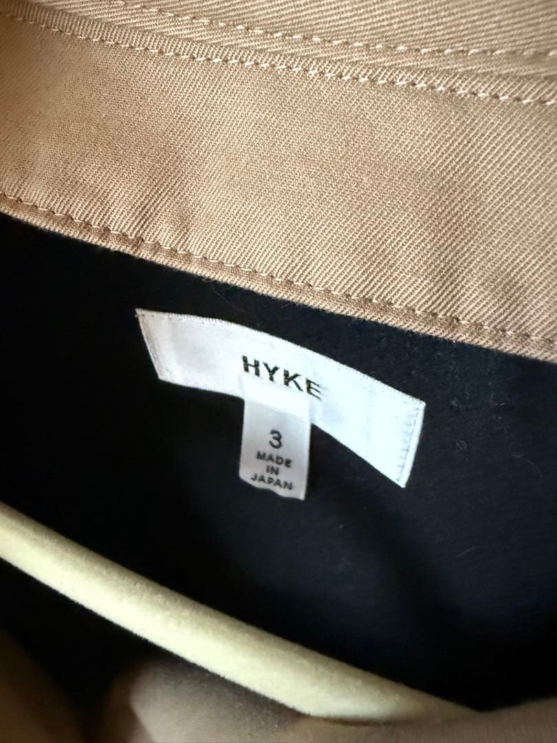 HYKE サイズ3 ベージュ ダブルブレスト トレンチコート