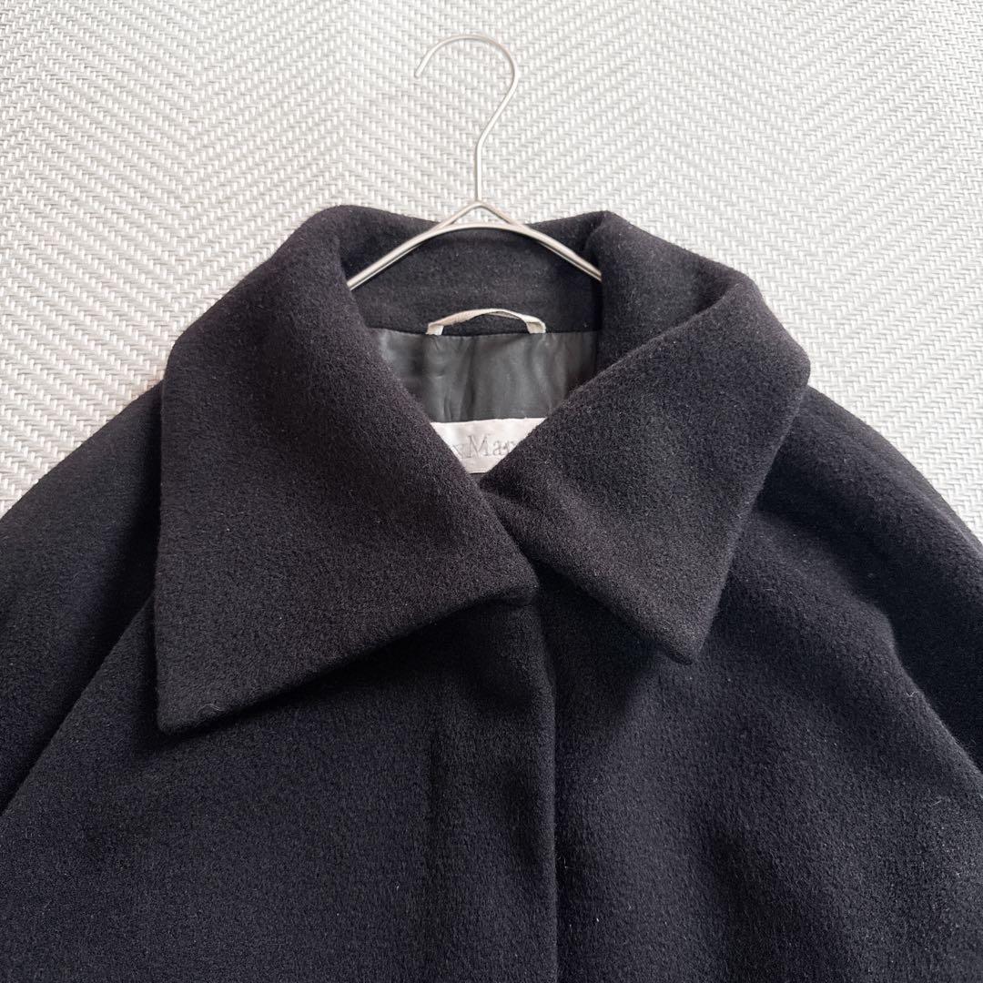 美品 最高級白タグ MaxMara カシミヤ バージンウール ロングコート 42