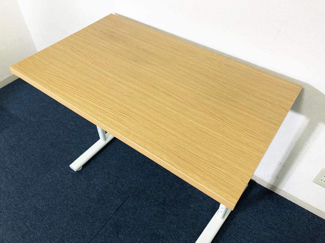パソコンデスク T字脚タイプ付きプレフェ 100 LBR 手動昇降式ワークデスク