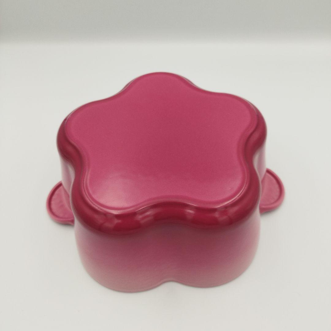 【美品】ル・クルーゼ　ブーケピンク　ココットフルール　20センチ