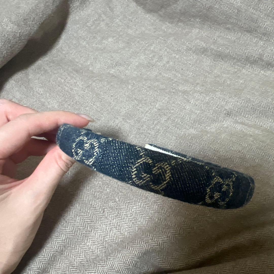 GUCCI インディゴブルー デニム ヘアカチューシャ箱付き