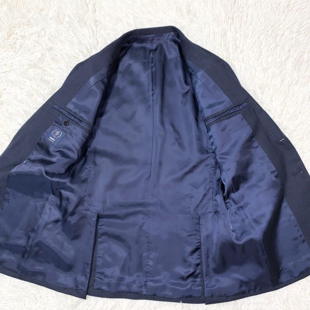 美品 23AW ビームスエフ ジャケット ホップサック ウール ネイビー L相当