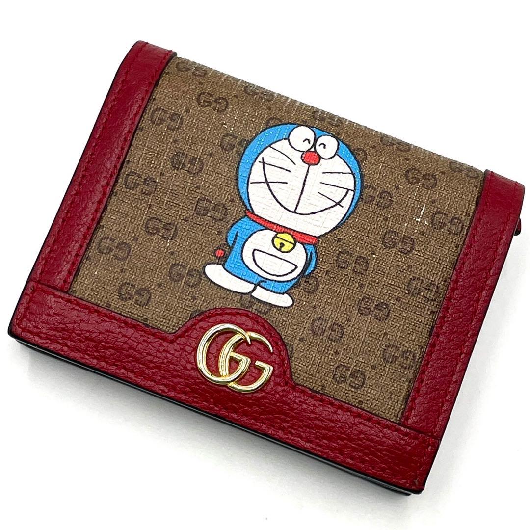 美品◎ 限定コラボ✨グッチ×ドラえもん 二つ折り財布 GGマーモント