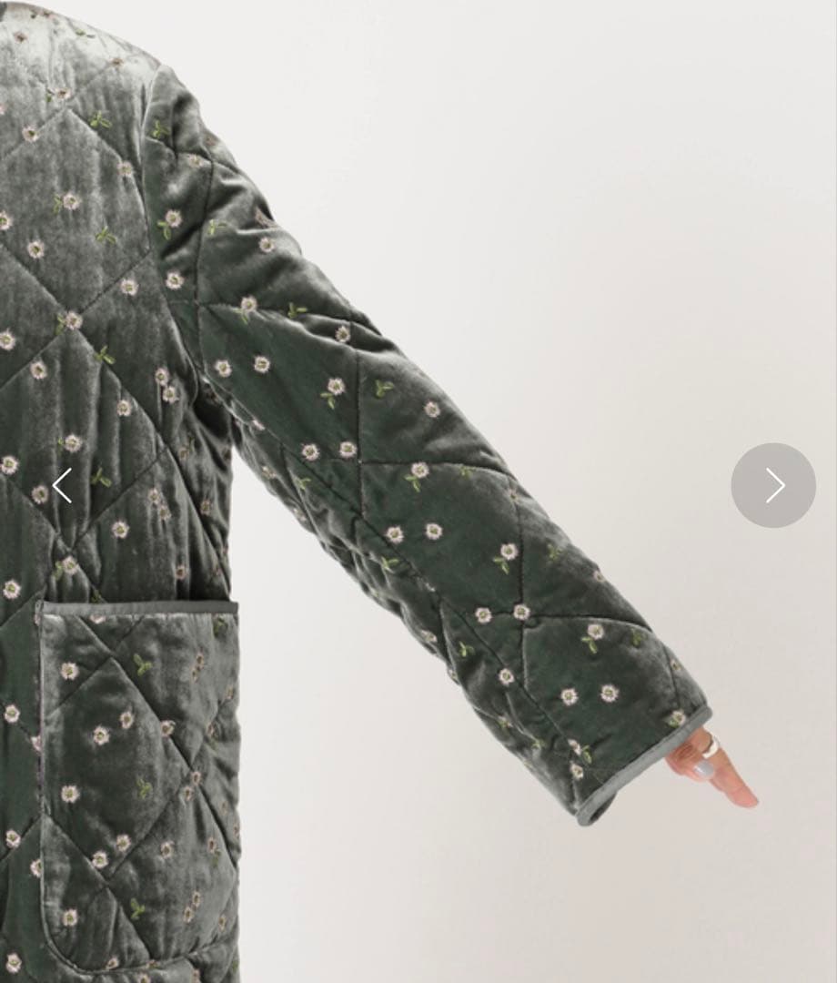 ［新品　タグ付き］IENA LA BOUCLE ペロア刺繍キルティングコート