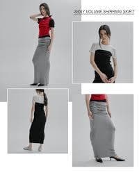 スカート OF ALL FORM 2WAY VOLUME SHIRRING SKIRT