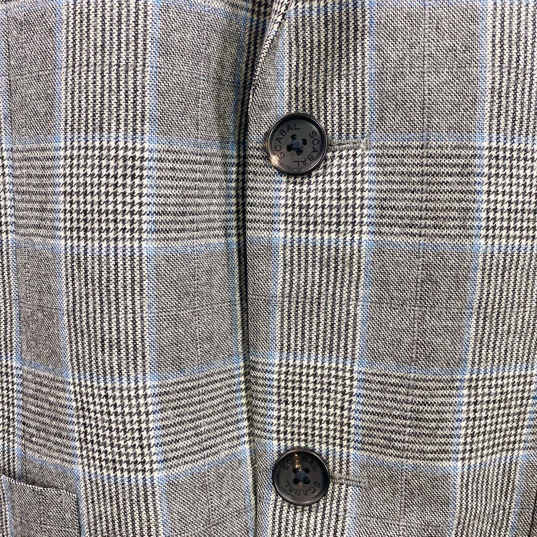 kyu様　スキャバル SCABAL チェック柄 ビジネスジャケット メンズ